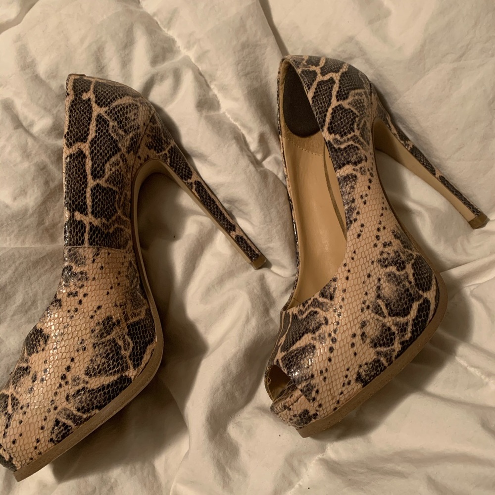 Snake Print Platform Stiletto